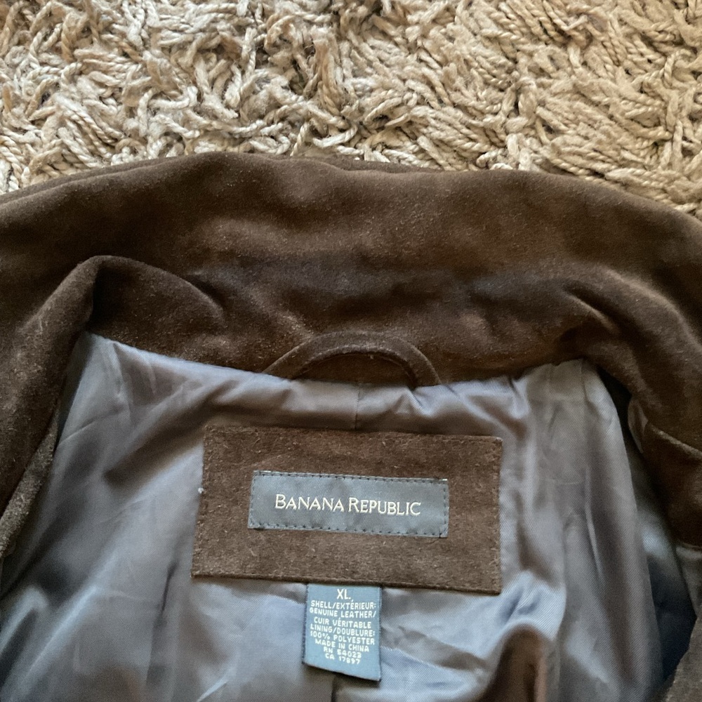 Men’s Banana Republic Dark Brown suede Coat - Picture 3 of 5